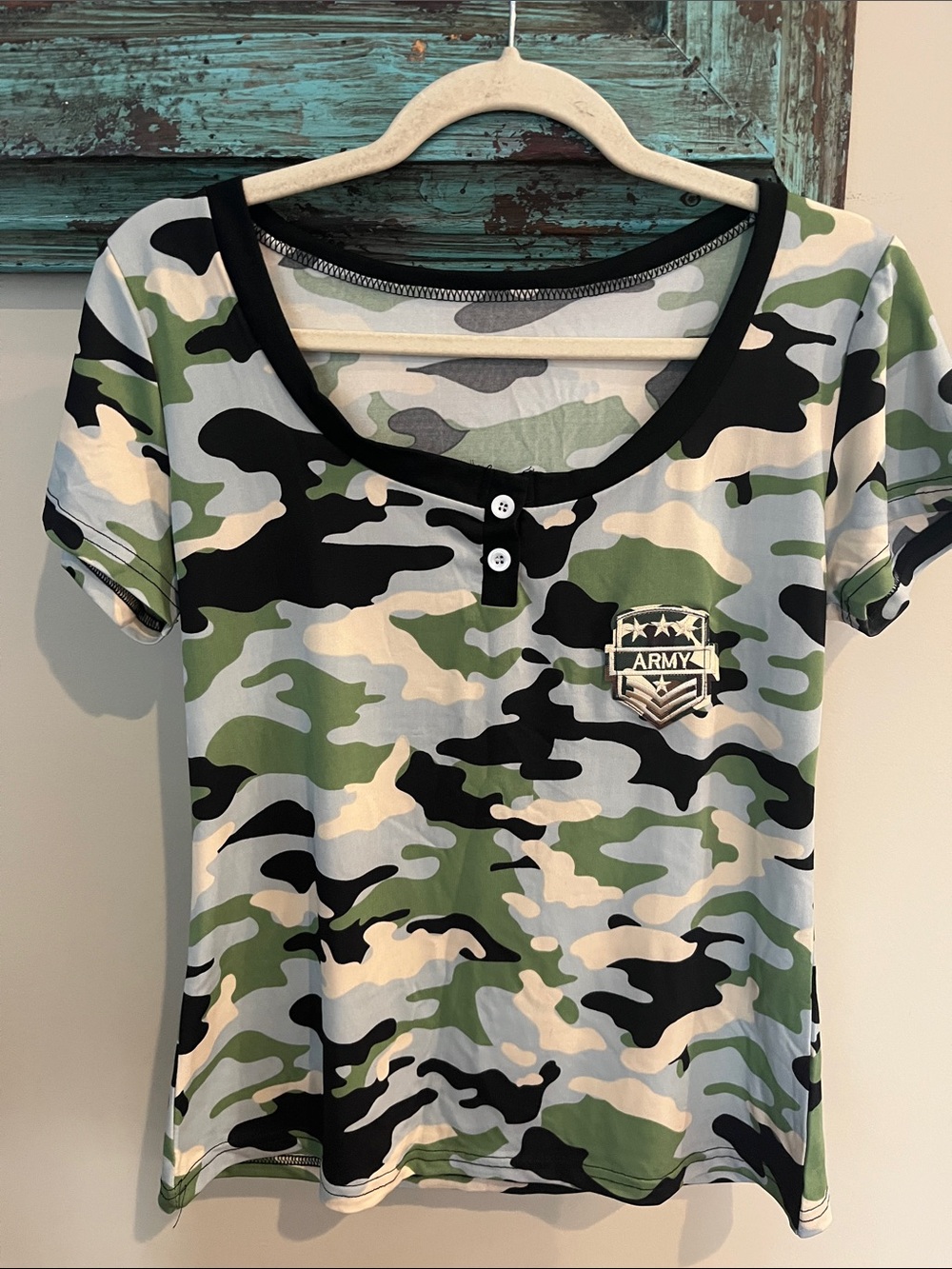 Kids Camouflage Short Sleeve Top with Army Patch